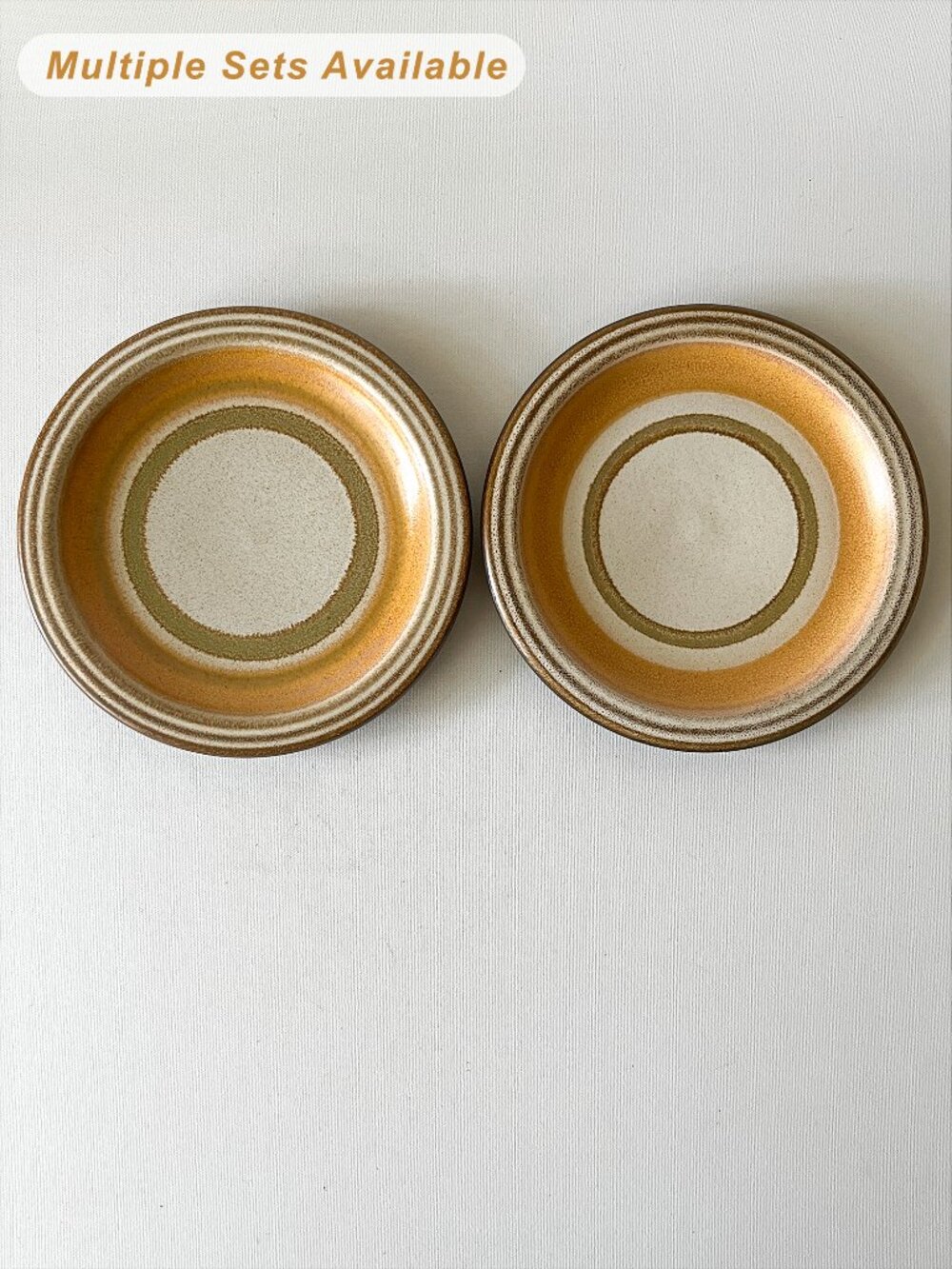 Denby England Hall Artisan Bread & Butter Side Plates Set of 2 Vintage 6-1/8"